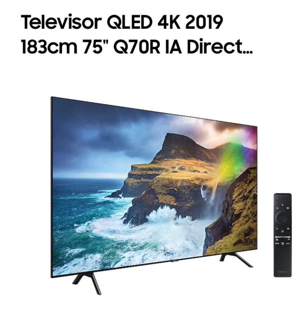 tv - Smart TV Samsung QLED 4k 2019 75" Q70R IA DIRECT