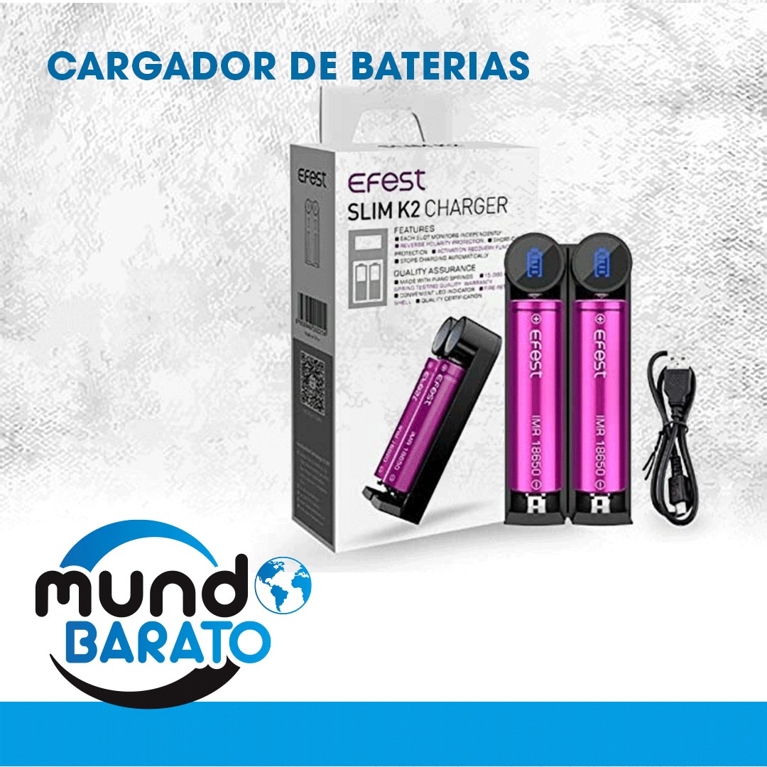 accesorios para electronica - Cargador para 2 Baterias Li-Ion USB para 18650/18350/16340/26650/14500 vaper