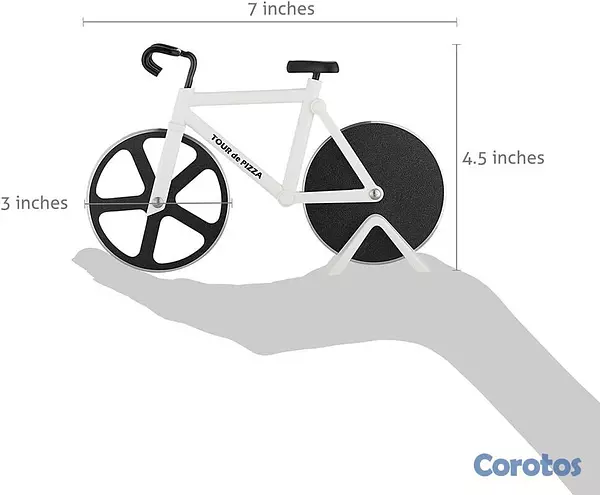 cocina - Cortador de pizza con forma de bicicleta en acero  3