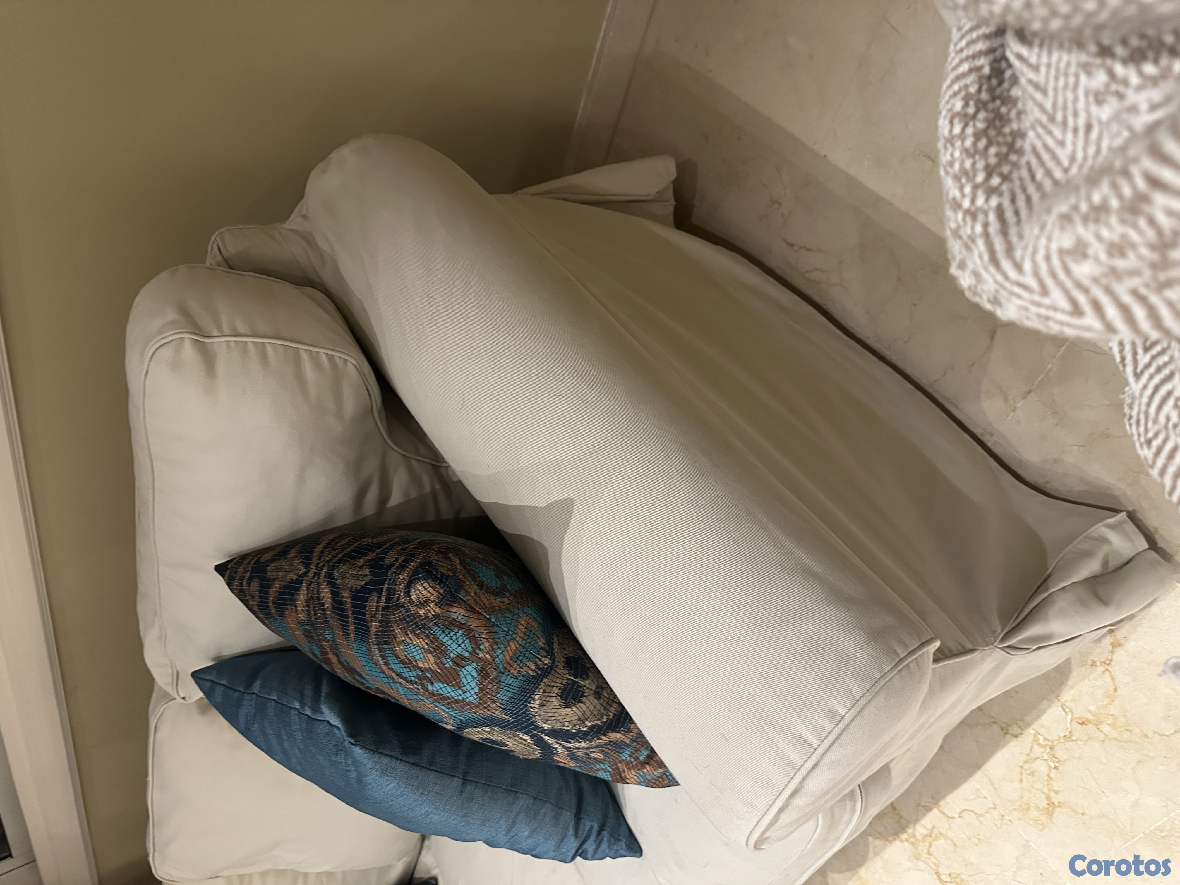 muebles y colchones - Sofa de 5 y butaca de 1 Crema  4