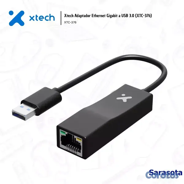accesorios para electronica - Xtech Adaptador Ethernet Gigabit a USB 3.0 (XTC-37