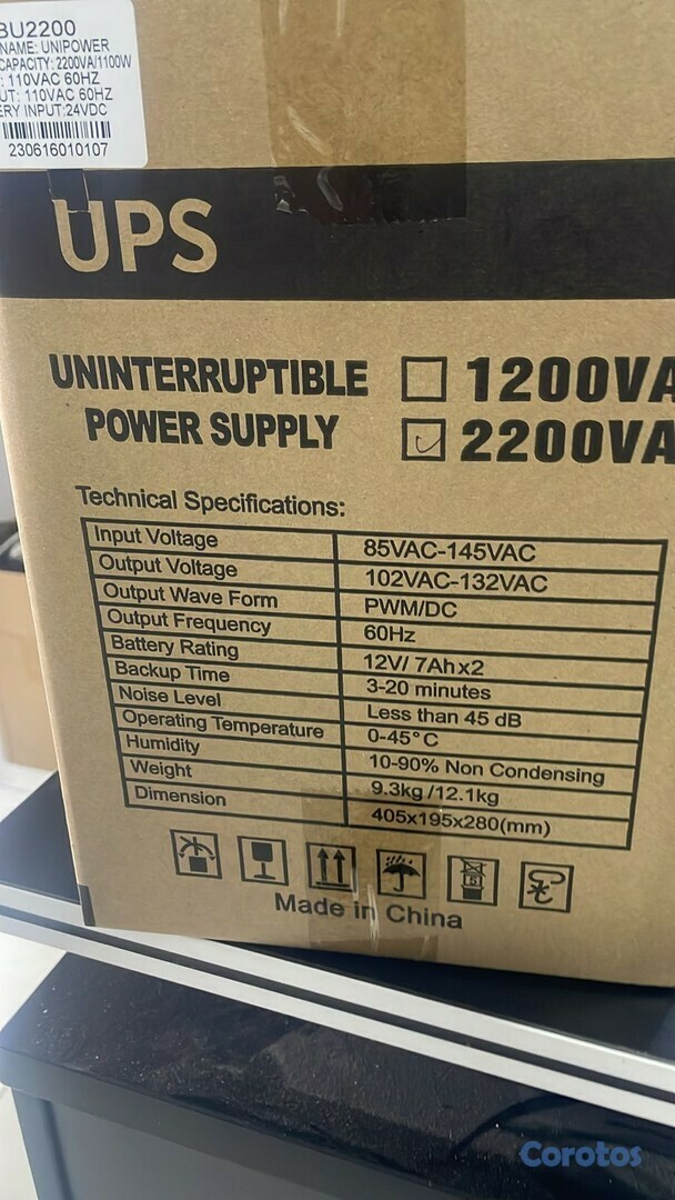 computadoras y laptops - UPS UNIPOWER 2200VA / 1100W  –TRABJA CON PLANTA / E INVERSOR /REGULA EL VOLTAJE  3