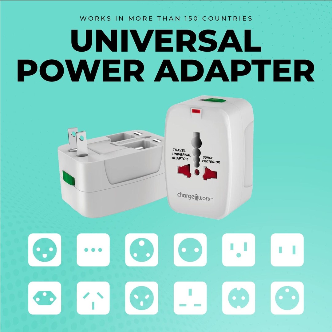 computadoras y laptops - ADAPTADOR DE CORRIENTE INTERNACIONAL CHARGEWORX PARA CARGADOR DE PARED, INDICADO 1