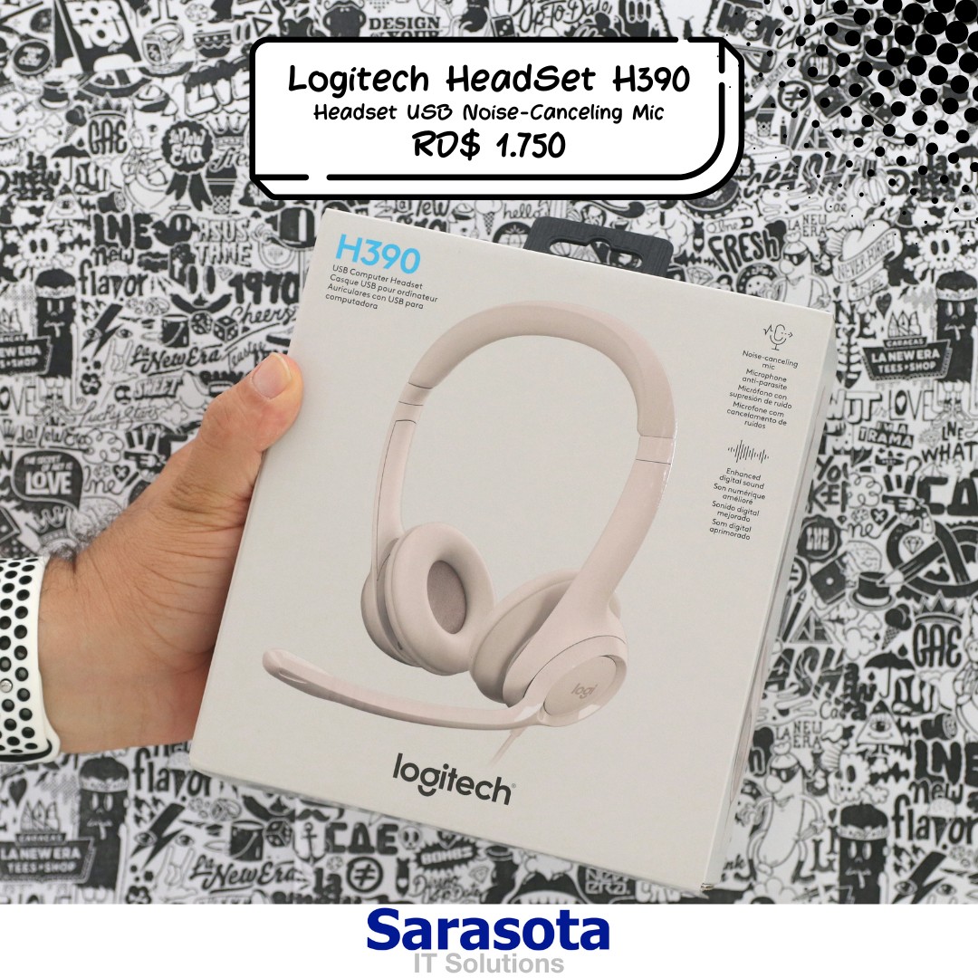 accesorios para electronica - Logitech Headset Rosado H390 cancelación de ruido de micrófono