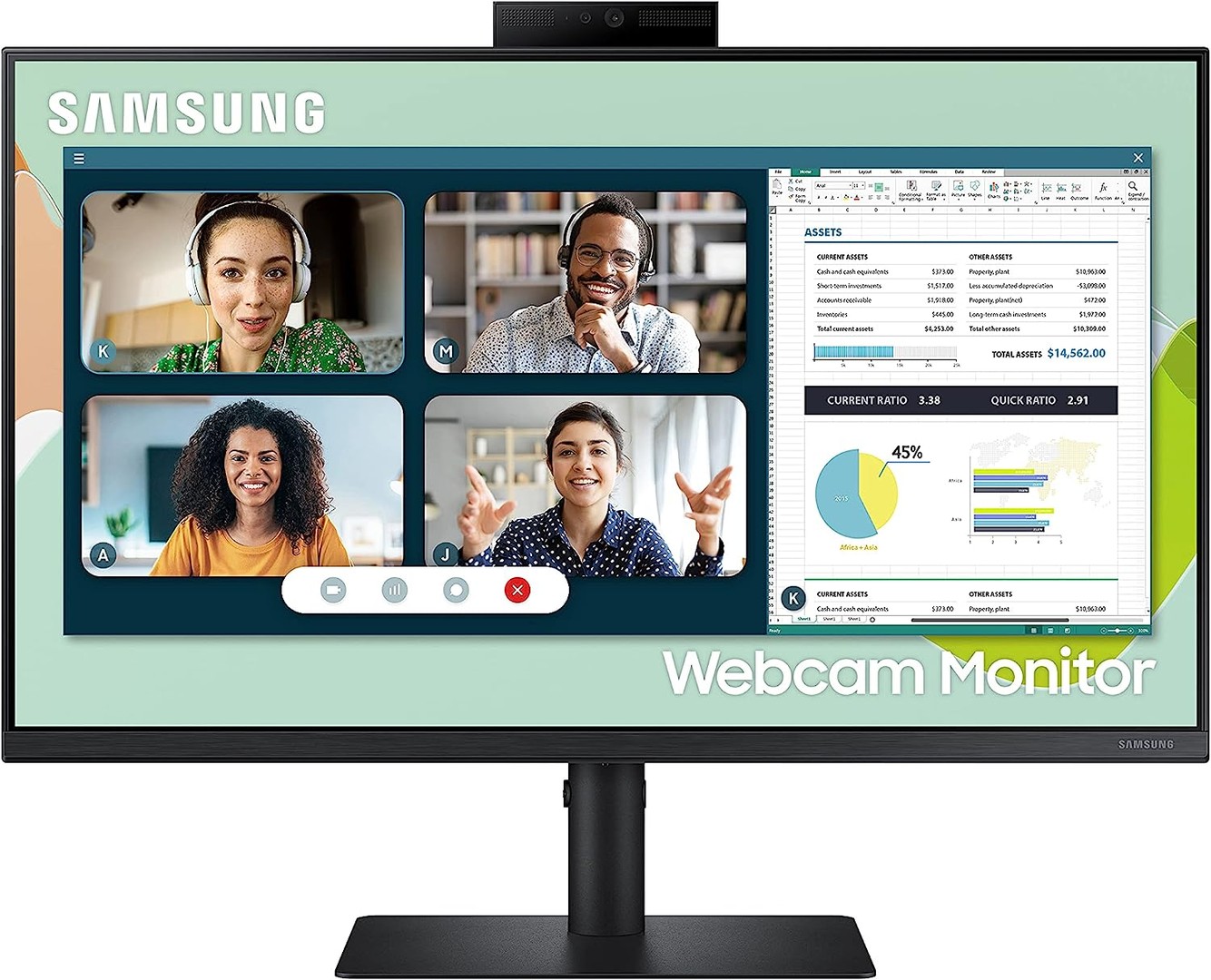 computadoras y laptops - SAMSUNG Monitor de 24 Pulgadas S40VA, 75 Hz, monitor IPS, cámara web incorporada 1