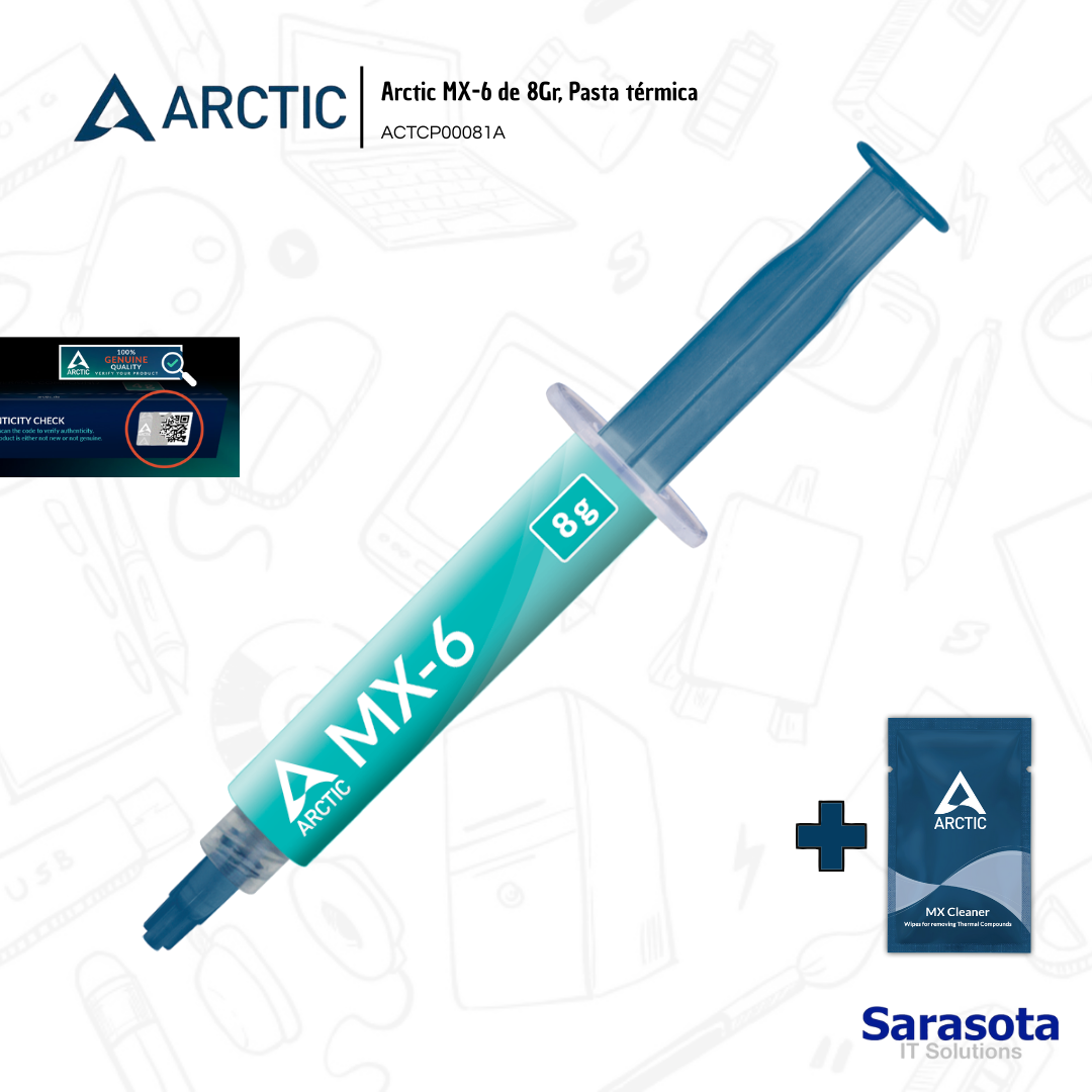 accesorios para electronica - Pasta térmica Arctic MX-6 de 8gr. mas regalo 