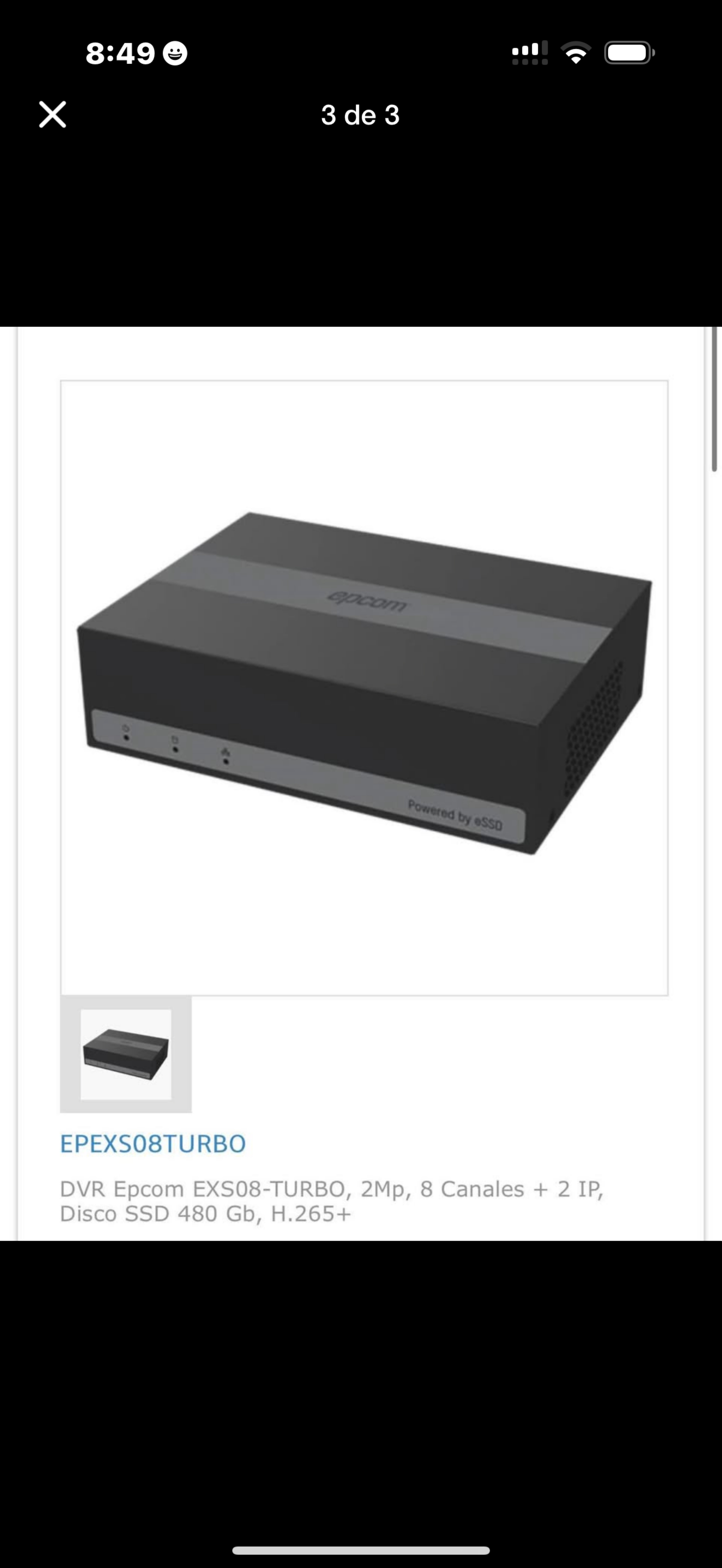 camaras y audio - DVR Epcom de 8 canales con ssd solido integrado  1