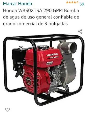 plantas e inversores - Bomba de agua Honda WB30XT3A COMBO FULL 0