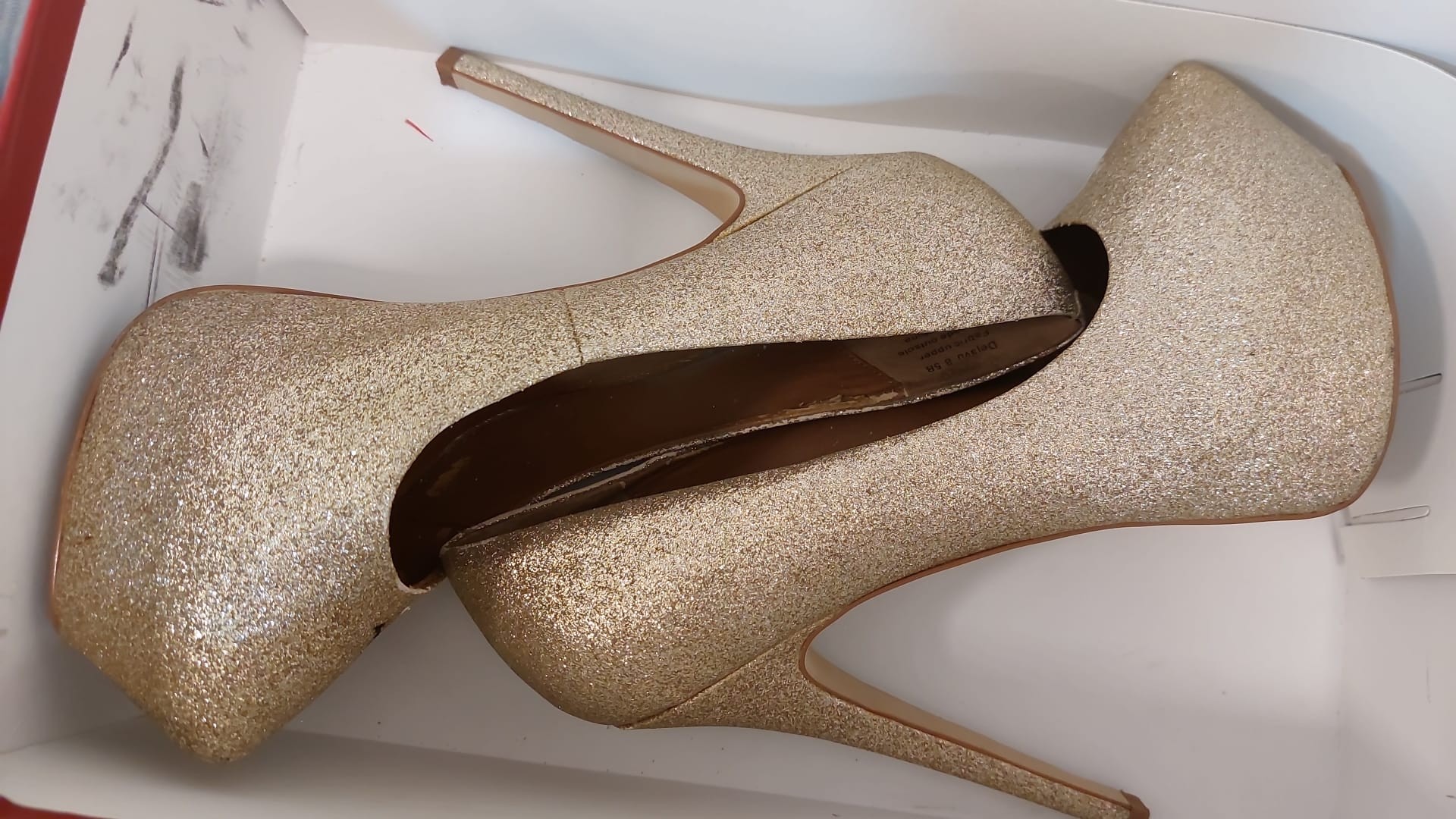 zapatos para mujer - Zapatos dorados elegantes de tacón stiletto dw 10 cm con plataforma de 4 cm