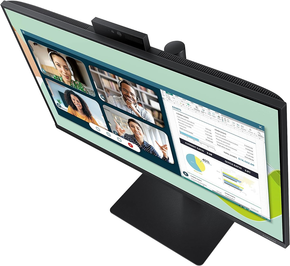 computadoras y laptops - SAMSUNG Monitor de 24 Pulgadas S40VA, 75 Hz, monitor IPS, cámara web incorporada 3