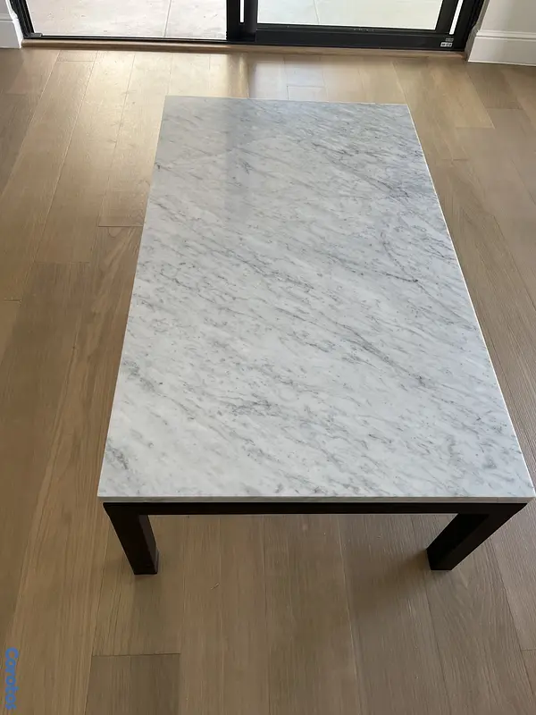 muebles y colchones - Hermoso centro de mesa de mármol con base metálica 2