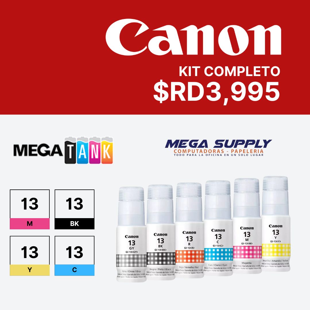 impresoras y scanners - KIT DE 4 BOTELLAS DE TINTA CANON GI-13 