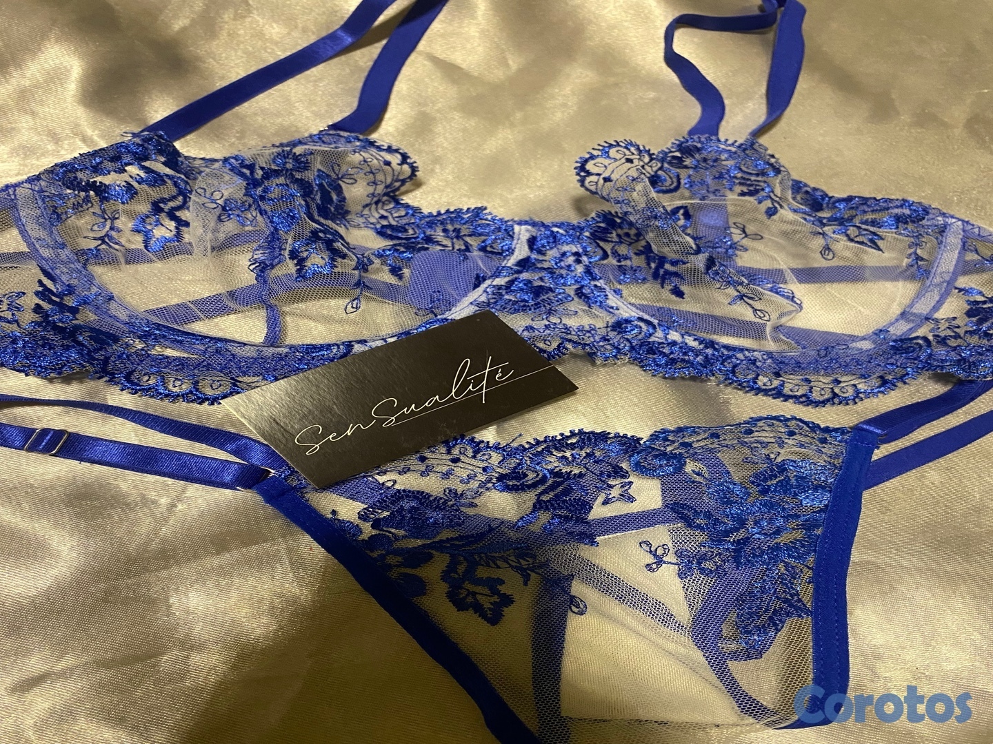 ropa para mujer - Lencería Azul. El encaje no raspa, transparente con encaje. RD$890.00  2