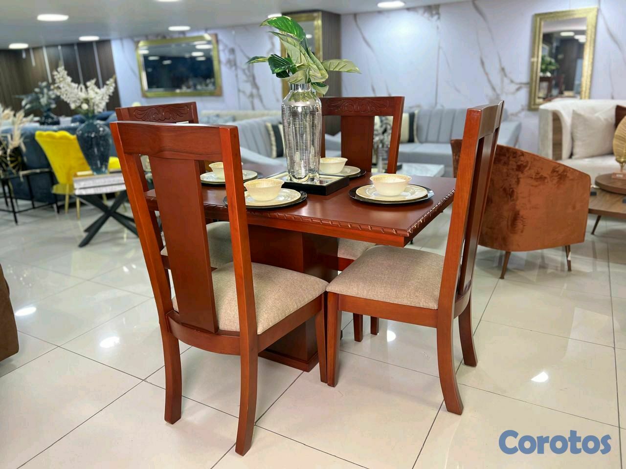 muebles y colchones - HERMOSO JUEGO DE COMEDOR 4 SILLAS NUEVO CON GARANTIAS 1