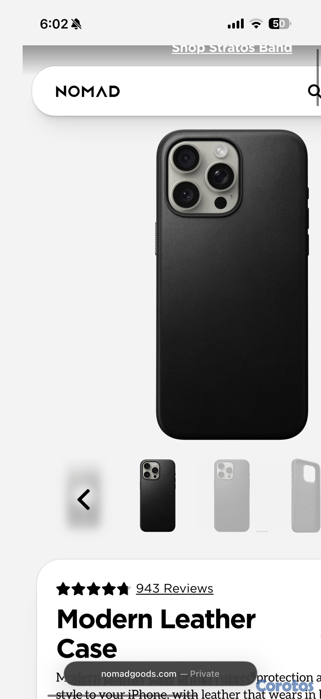 accesorios para electronica - Cover De Piel Autént Para iPhone 15 Pro Max Nomad 1