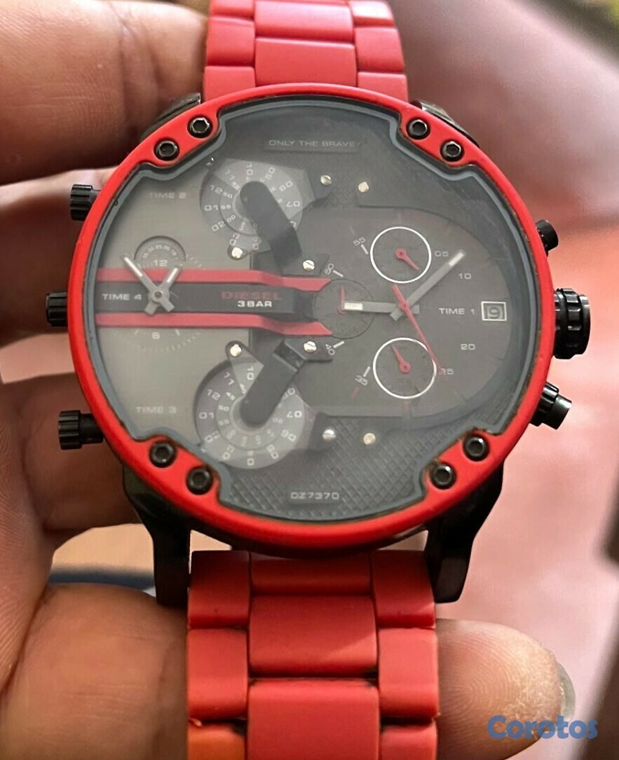 joyas, relojes y accesorios - Reloj Diesel Mr Daddy 2.0 ROJO Correa Silicona 1 M 6