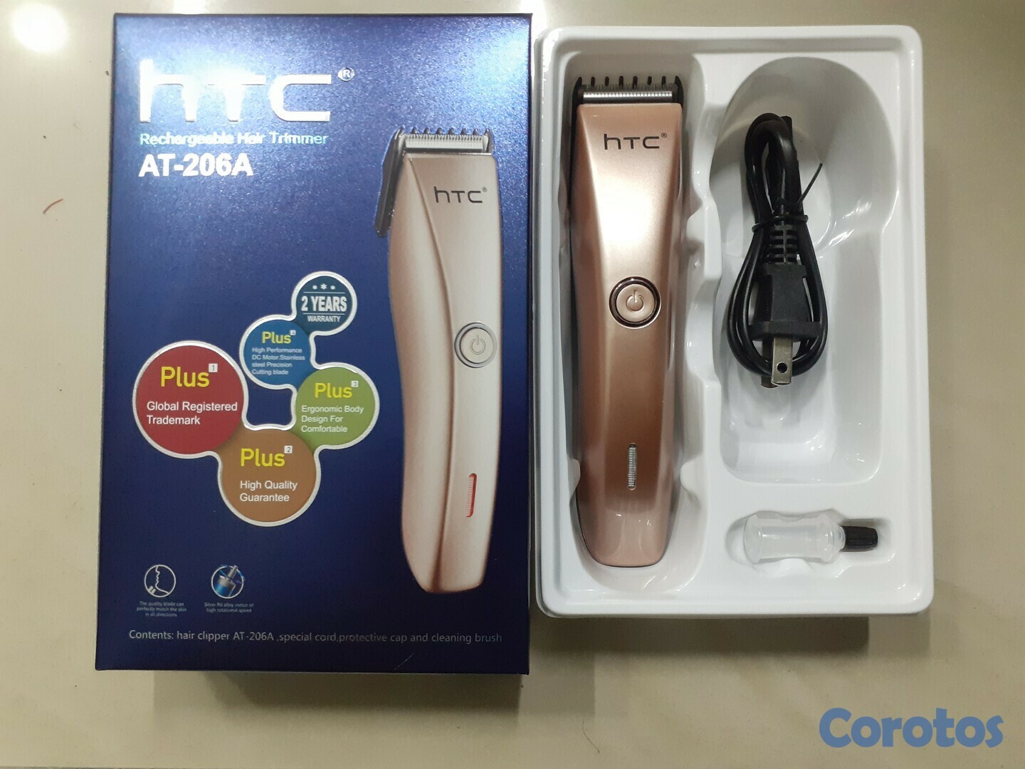 salud y belleza - Máquina de afeitar y recortar inalámbrica HTC AT-206
 5