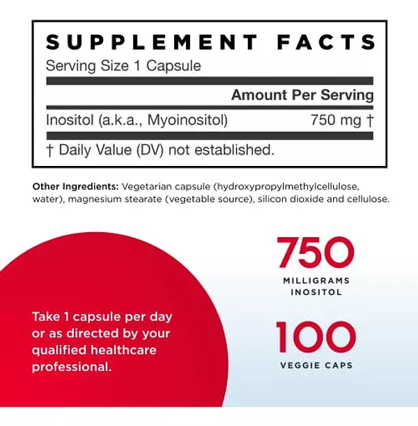 Salud y Equipamiento Médico - Inositol 750 Mg Jarrow Formulas Apoyo Del Higado 100 Caps 2