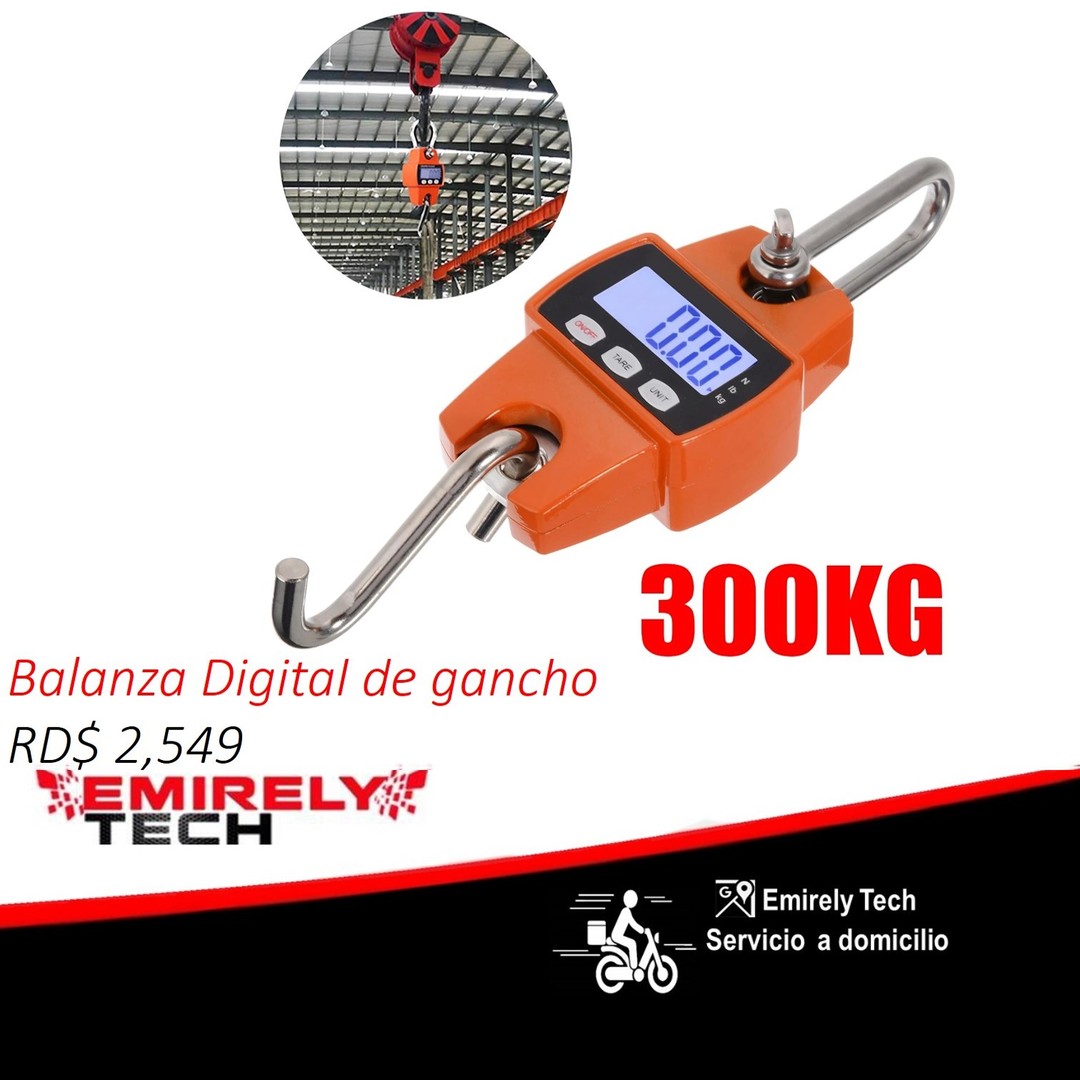 equipos profesionales - Balanza Digital Escala 300 Kg Peso gancho colgante Báscula Mini de grúa portatil 0