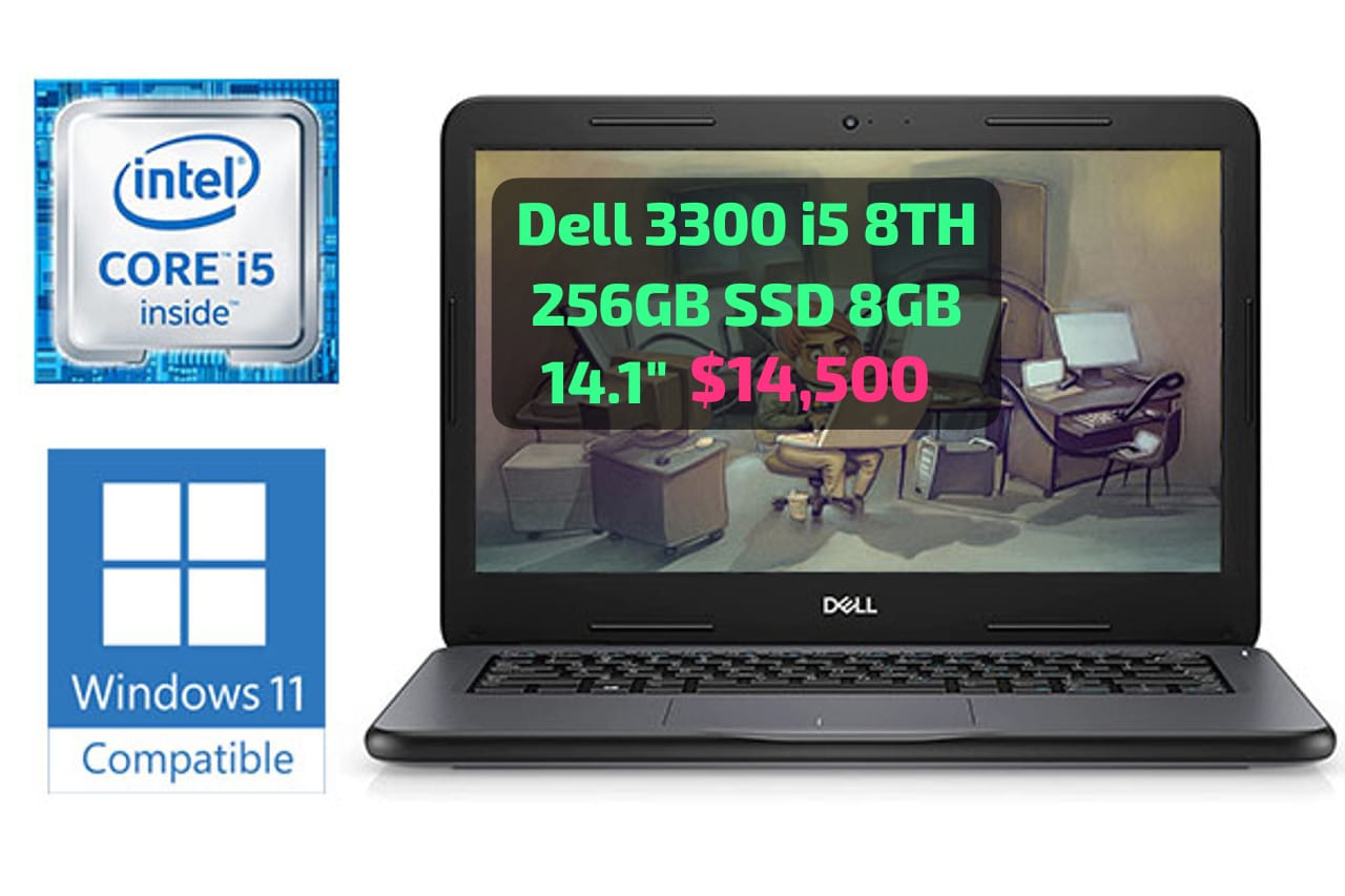 computadoras y laptops - DELL LATITUDE 3300 14 PG i5 8TH GEN 256GB SSD 8GB 