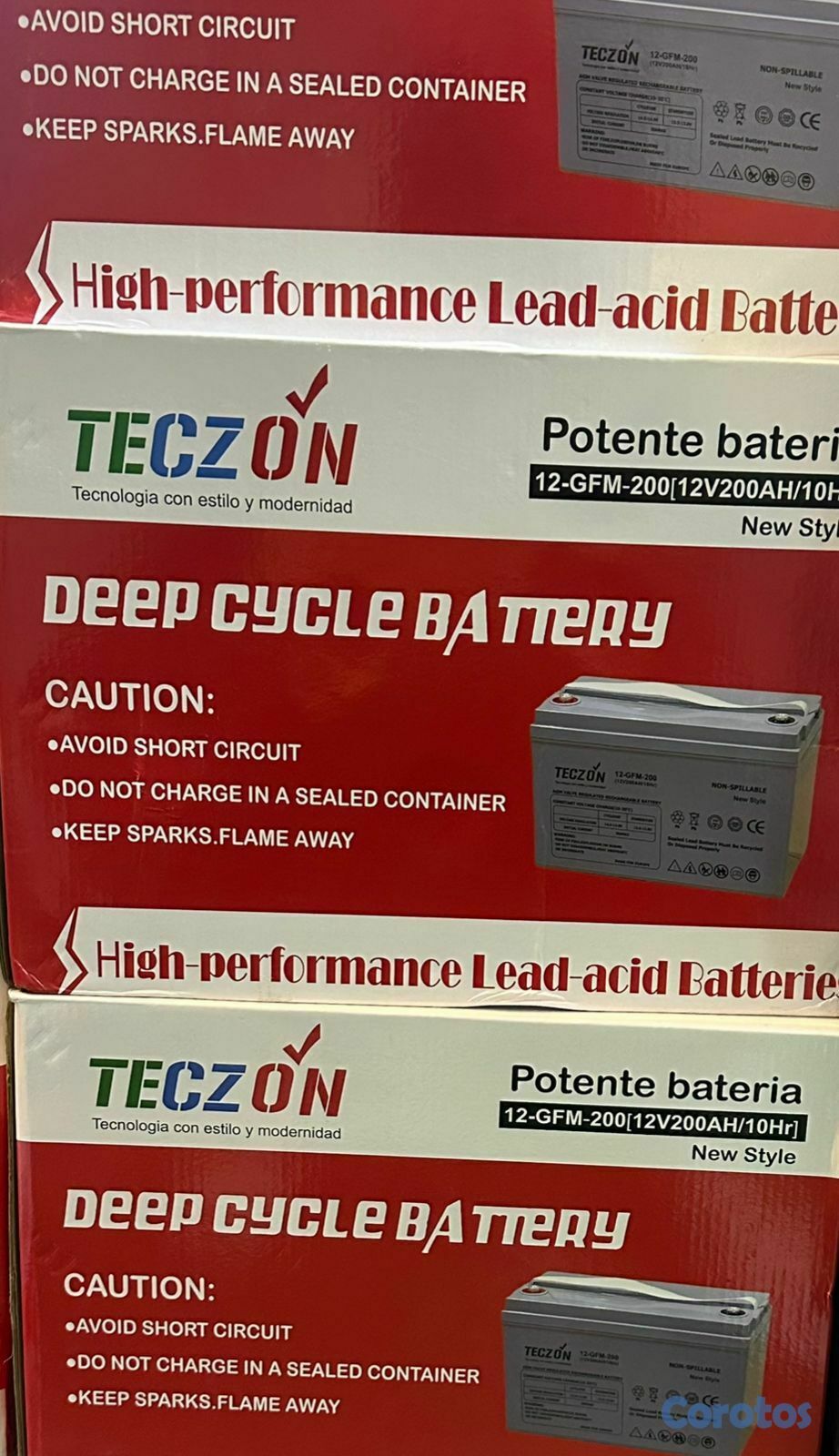 plantas e inversores - BATERIAS TECZON 200AH 12V - JACOBO SOLAR