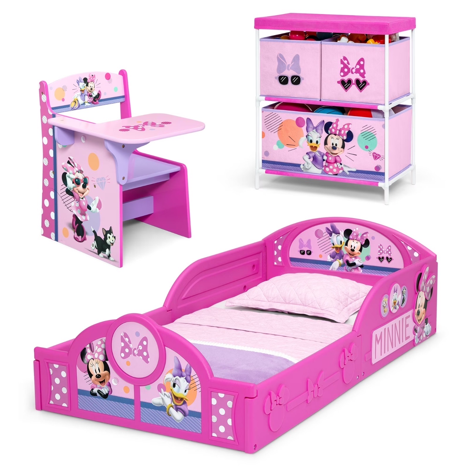 muebles -  Set de cama para niños y niñas incluye cama + colchón + gavetero + silla Nuevo 8