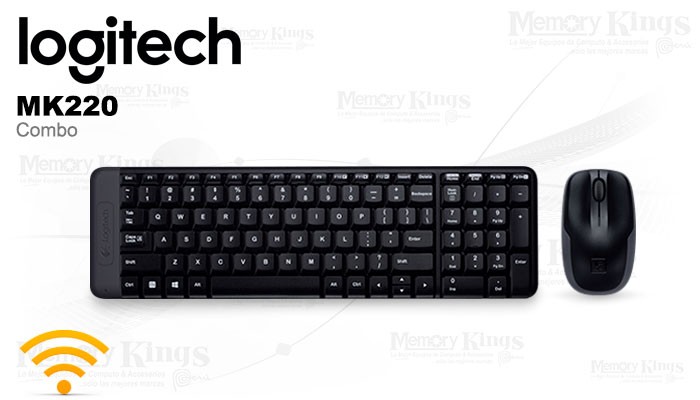 computadoras y laptops - TECLADO MOUSE LOGITECH MK220 USB WIRELESS RECEIVER 2.4GHZ WIRELESS, ESPAÑOL  0