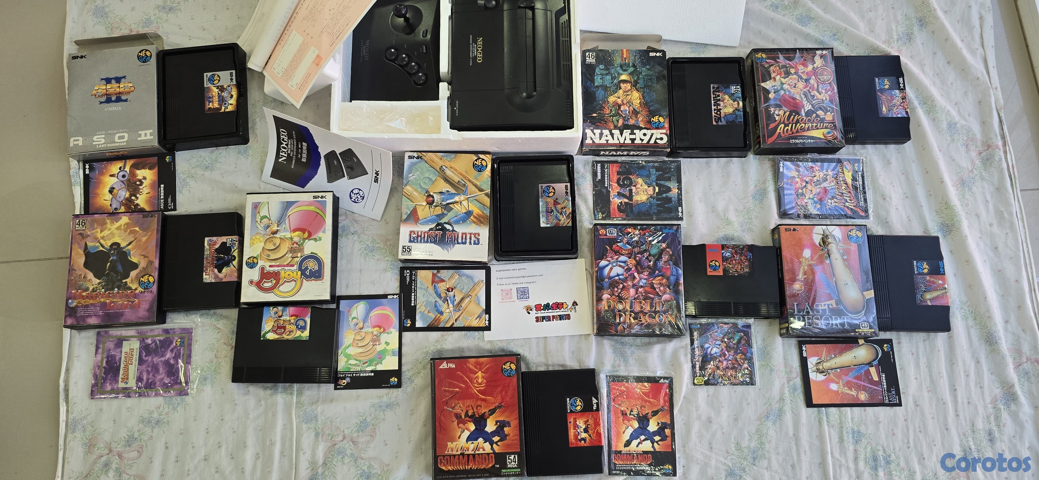 consolas y videojuegos - Neo geo aes Original Caja y papeles con juegos extra 3