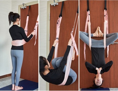 deportes - Correa de Yoga Aérea ajustable en la puerta, cuerda de Yoga, estiramiento HAMACA 4