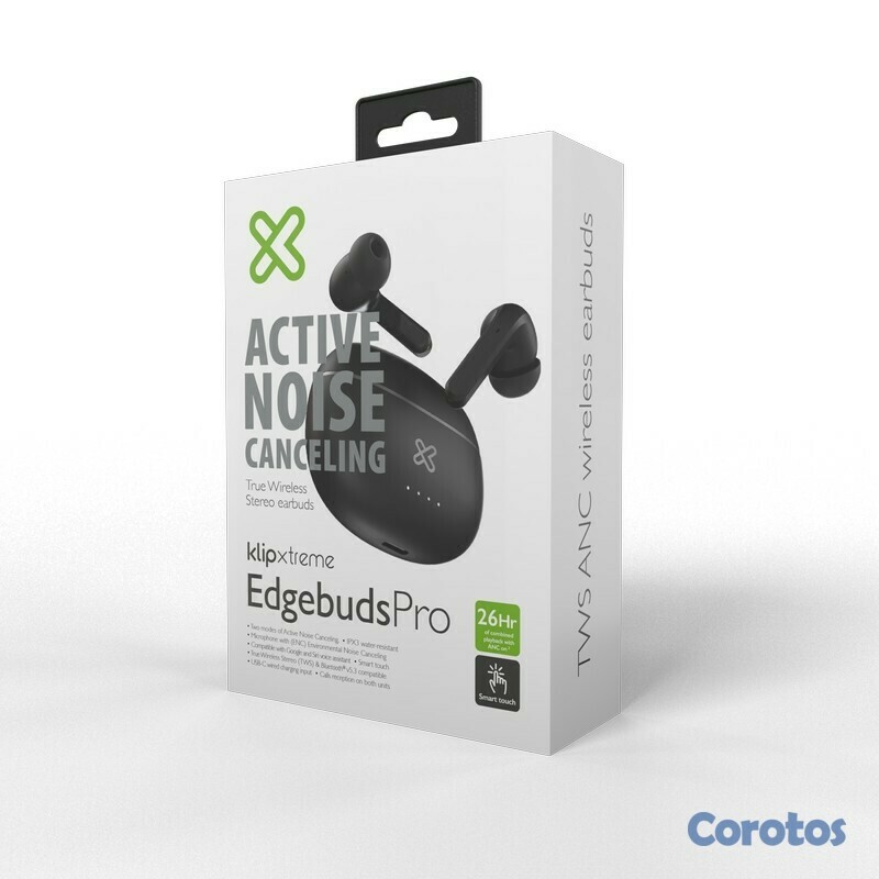 computadoras y laptops - AUDIFONO CON MICROFONO KLIPX EDGEBUDS PRO, BLUETOOTH 5.0, 6.5 HORAS DE REPRODUCC 2