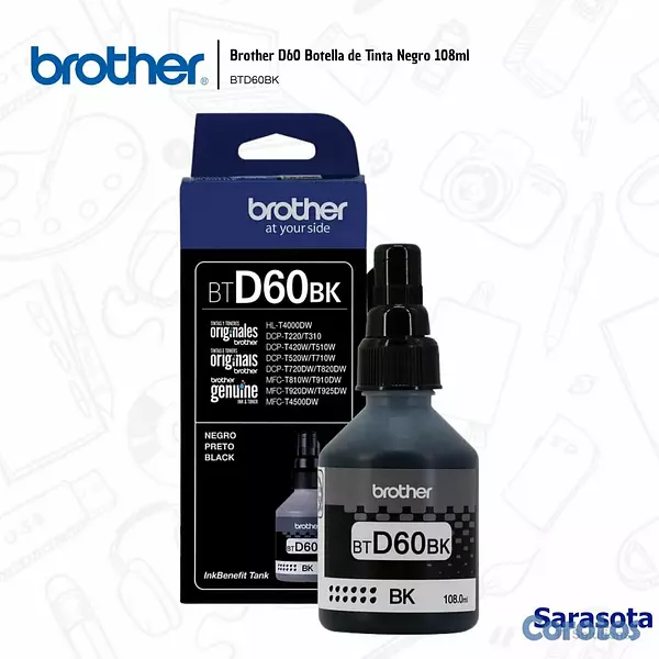 accesorios para electronica - Brother BTD60BK Botella de Tinta Negro 108ml 2
