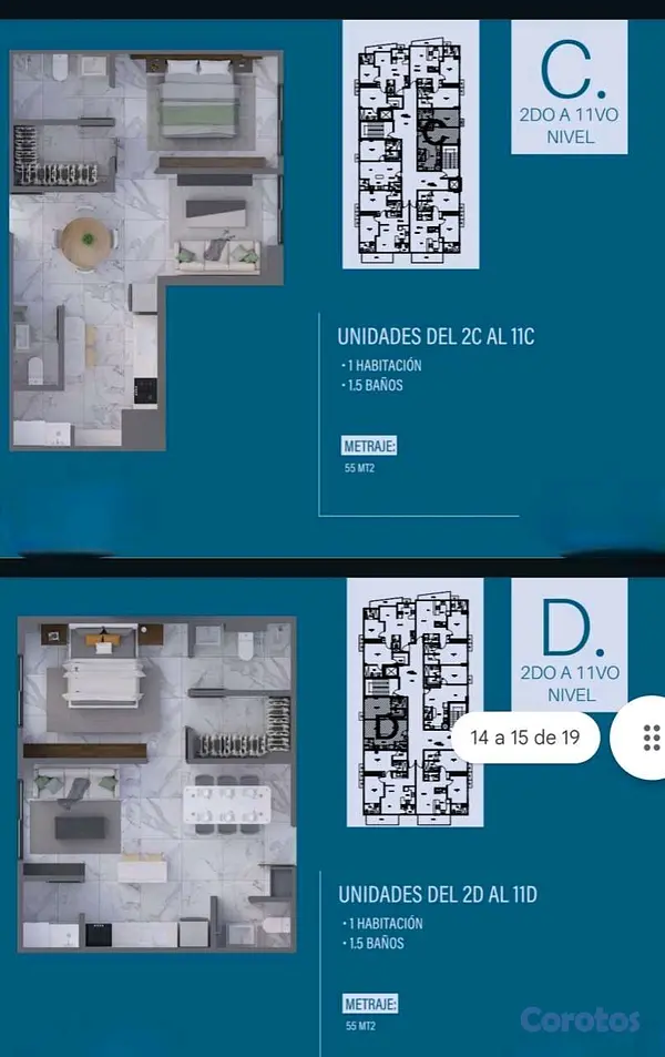 apartamentos - Apartamento en Venta de 1 Habitación en Bella Vista 
CÓDIGO: PD655 12