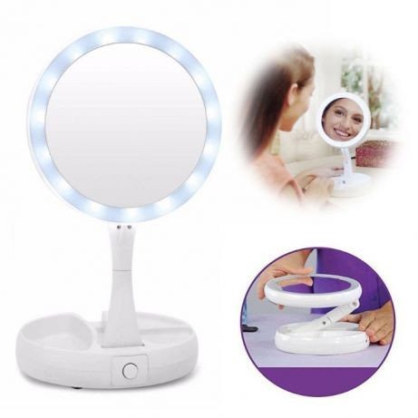 salud y belleza - Espejo Recargable Con Luz Para Maquilladora Portatil 4