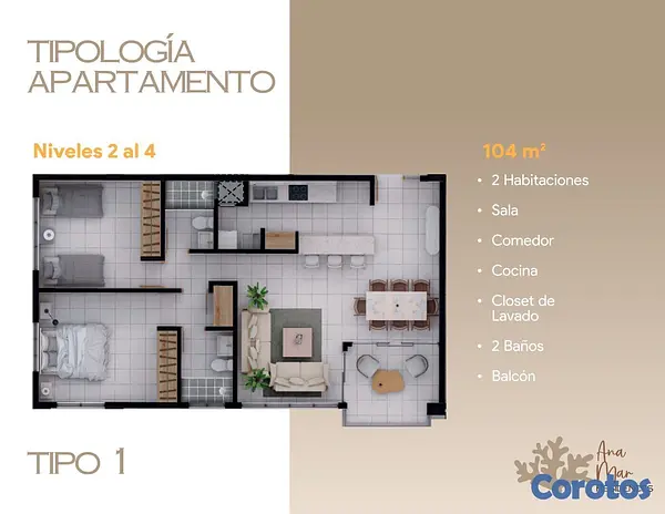 apartamentos - PROYECTO DE APARTAMENTO EN JUAN DOLIO ANA MAR RESIDENCE  3