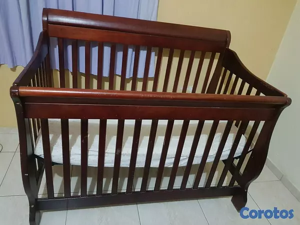muebles - Cama Cuna convertible 4 posiciones en caoba NEGOCIABLE 3