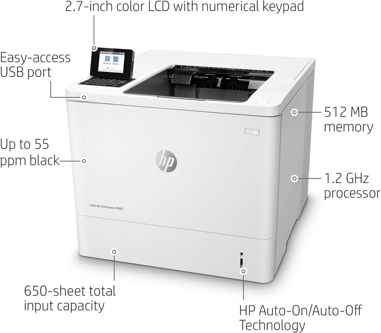 impresoras y scanners - Impresora HP LaserJet Enterprise M607n monocromática con Ethernet incorporado 1