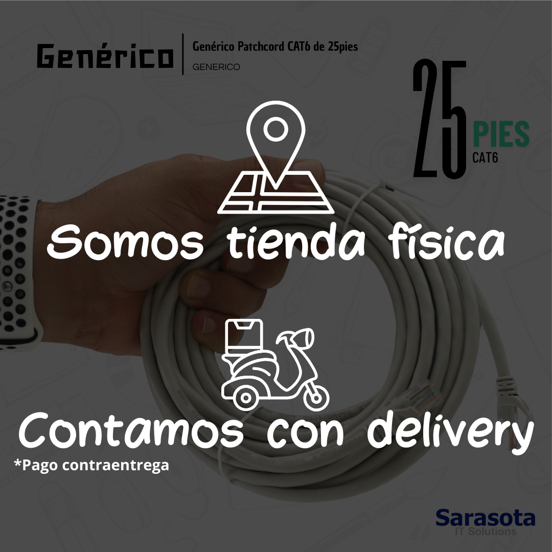 accesorios para electronica - Patch Cord RJ45 CAT6 de 25 pies (Somos Sarasota) 1