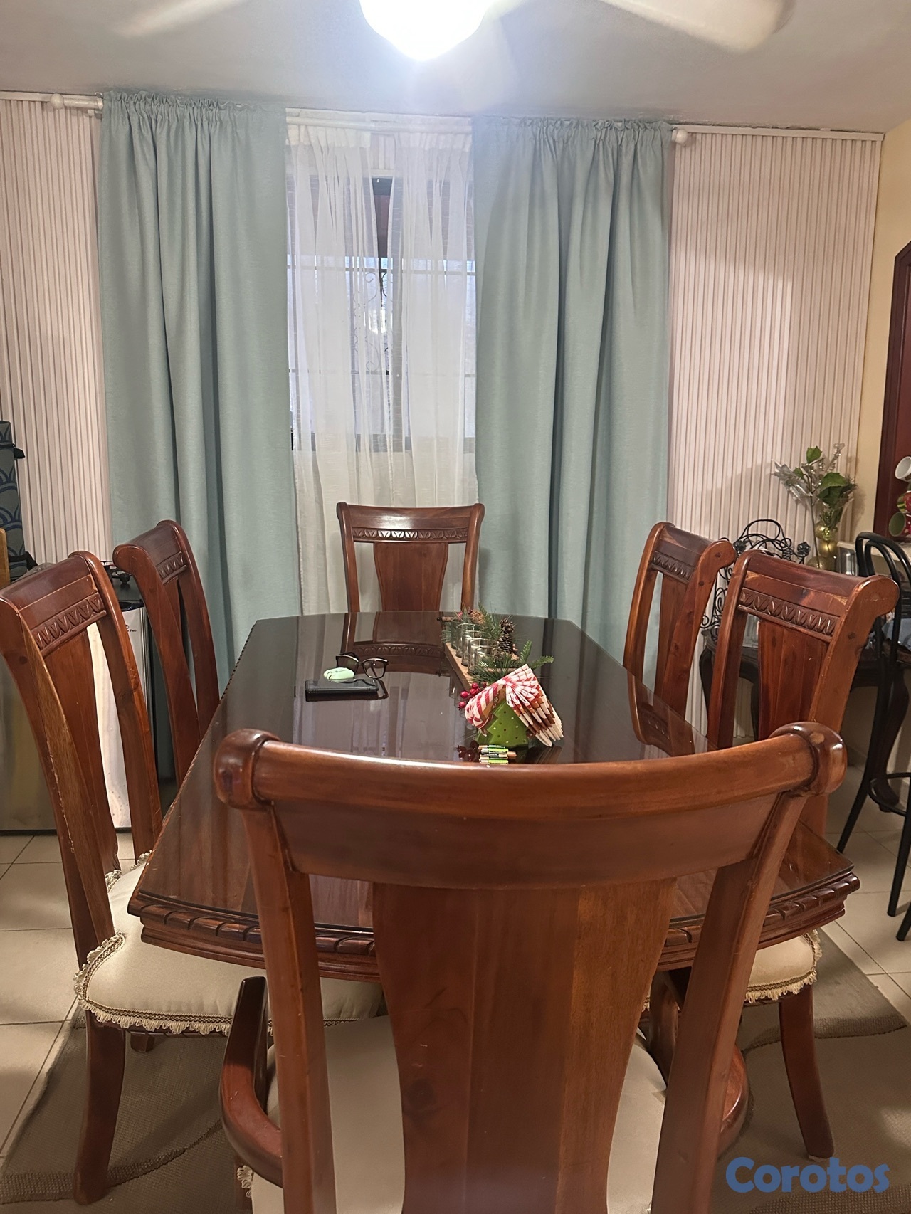 muebles y colchones - Hermoso comedor en caoba de 6 sillas  5