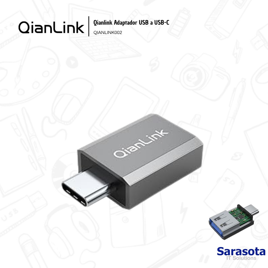 accesorios para electronica -  Adaptador USB a USB-C marca Qianlink 1