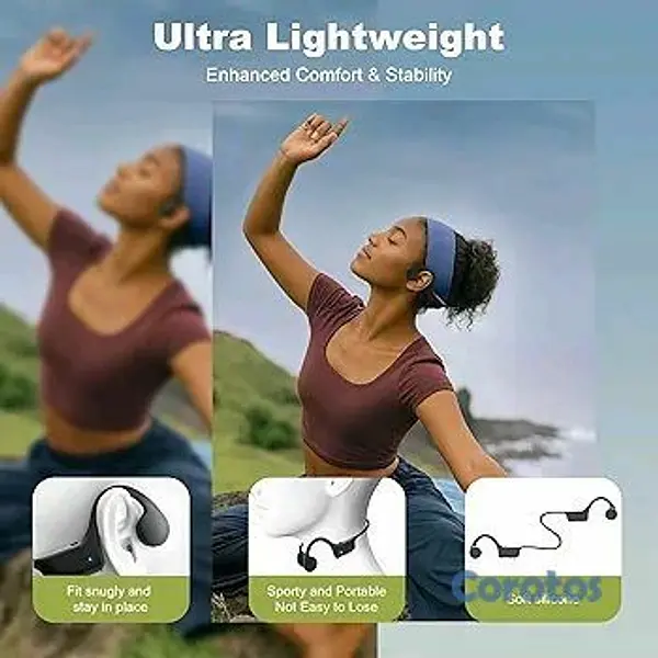 camaras y audio - 🎧 Auriculares Conducción Ósea Bluetooth 5.4, Open Ear Deportivos, IPX5 12H🔈 4