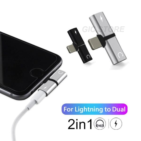accesorios para electronica - Adaptador Para Audifonos Y Carga Simultanea iPhone 8 9 Y X 12 1