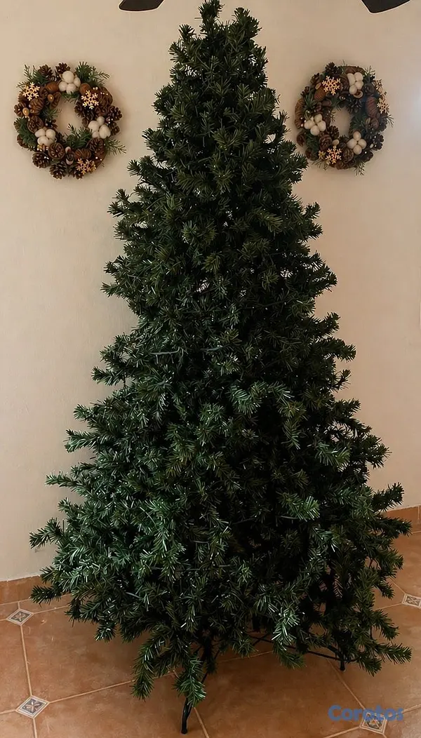 decoración y accesorios - Árbol de Navidad 7 pies + Luces LED + 2 Coronas De