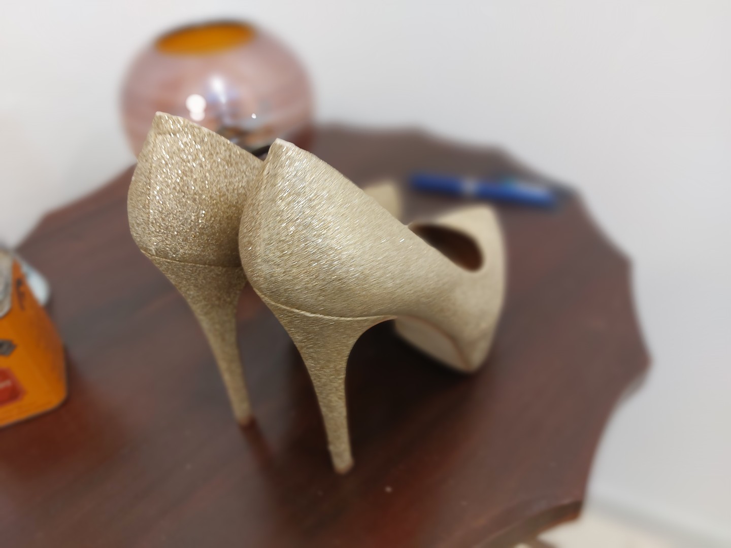 zapatos para mujer - Zapatos dorados elegantes de tacón stiletto dw 10 cm con plataforma de 4 cm 3