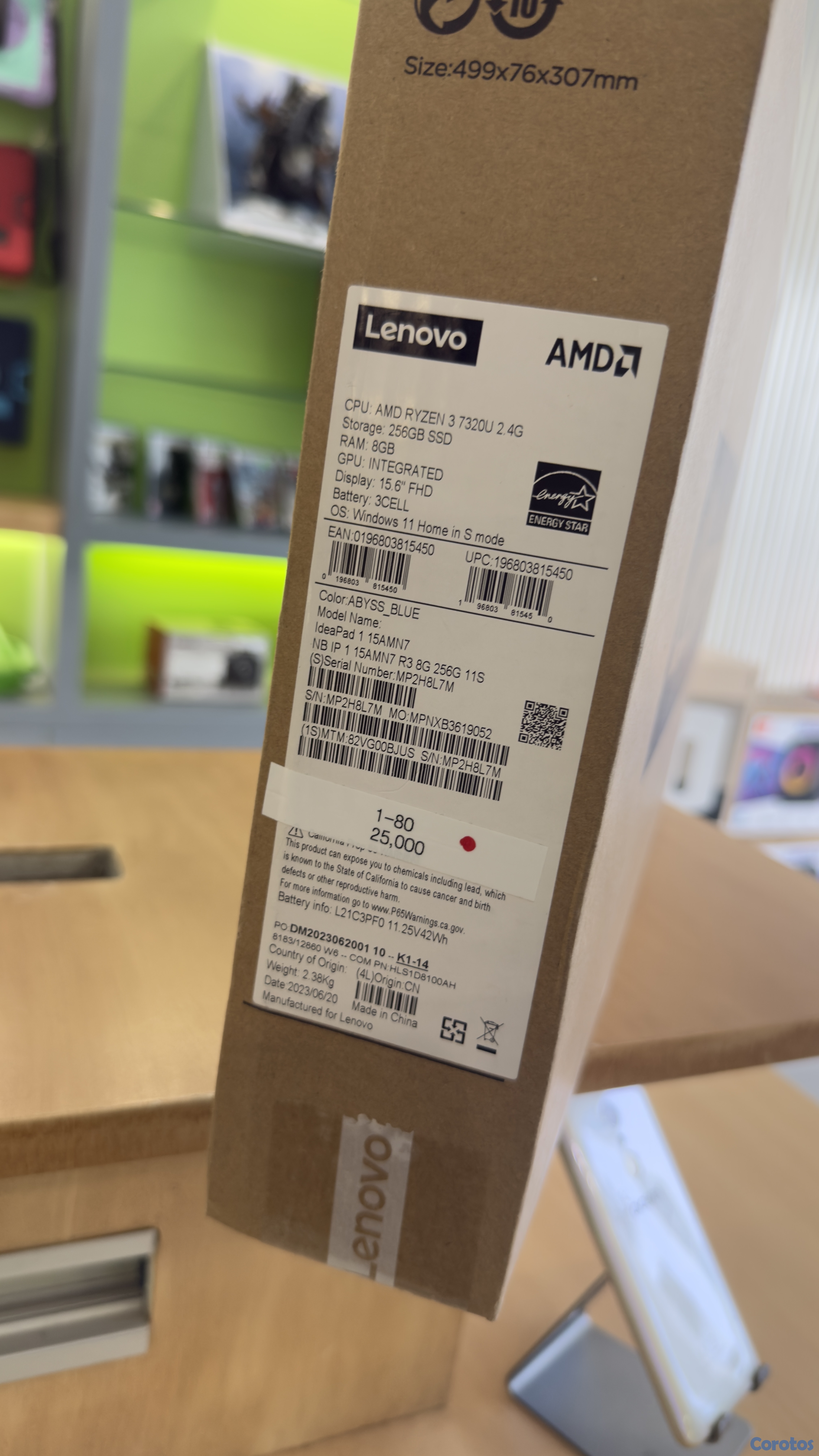 computadoras y laptops - Laptop Lenovo AMD RYZEN 3 8Gb de ram 256Gb SSD 15.6 pulgada RD$24,995 4