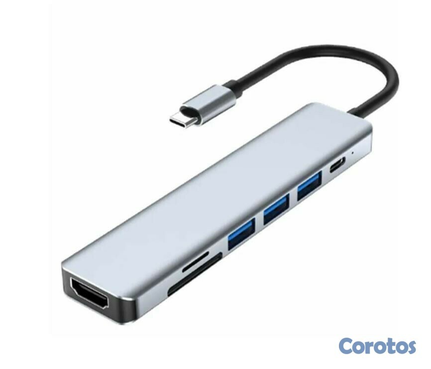 otros electronicos - Adaptador tipo C- USB C 7 en 1 a con conector HDMI 1