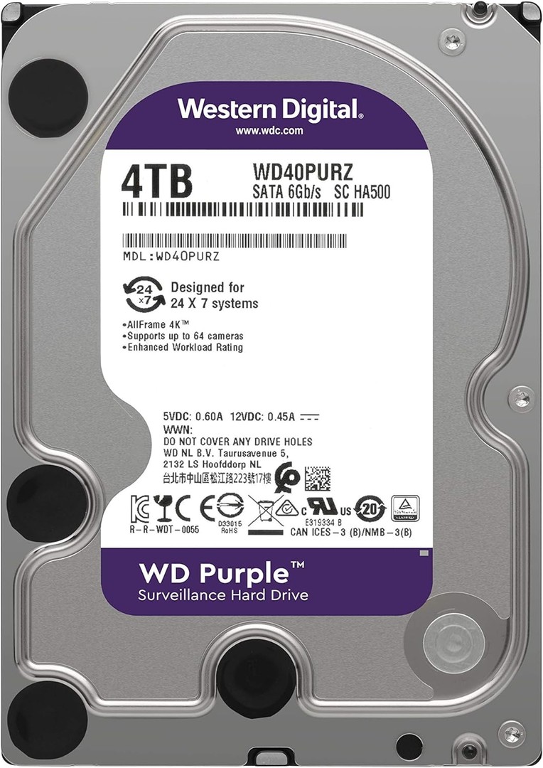 camaras y audio - WD Purple - Disco duro de vigilancia 4TB Y 2TB 