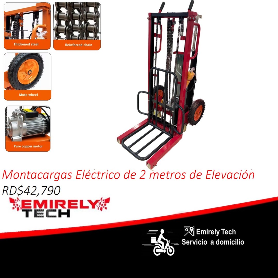 equipos profesionales - Montacargas grua Carretilla de 2 metros de elevacion electrico de 200KG