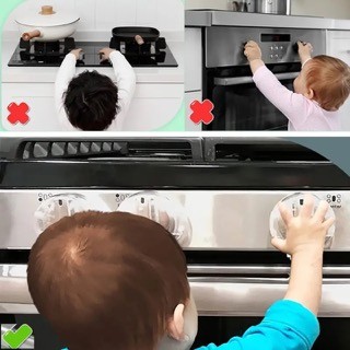 cocina - Protectores para perillas de estufa botones, seguridad infantil, tamaño universa 4