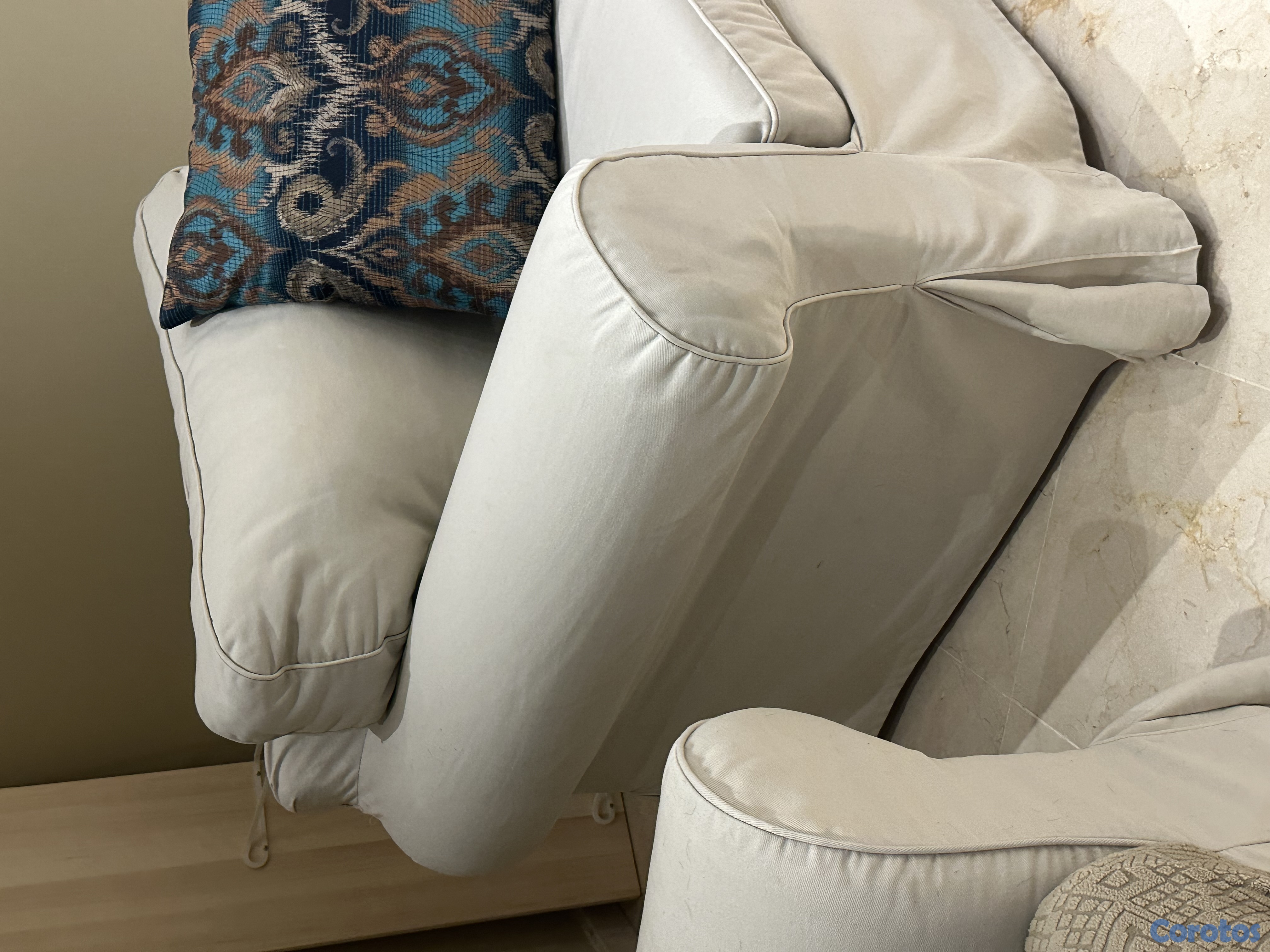 muebles y colchones - Sofa de 5 y butaca de 1 Crema  6