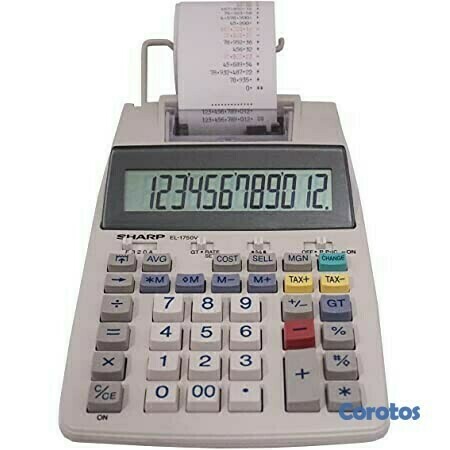 otros electronicos - MAQUINA SUMADORA SHARP EL-1750, 12 DGTOS,CON PAPEL 2